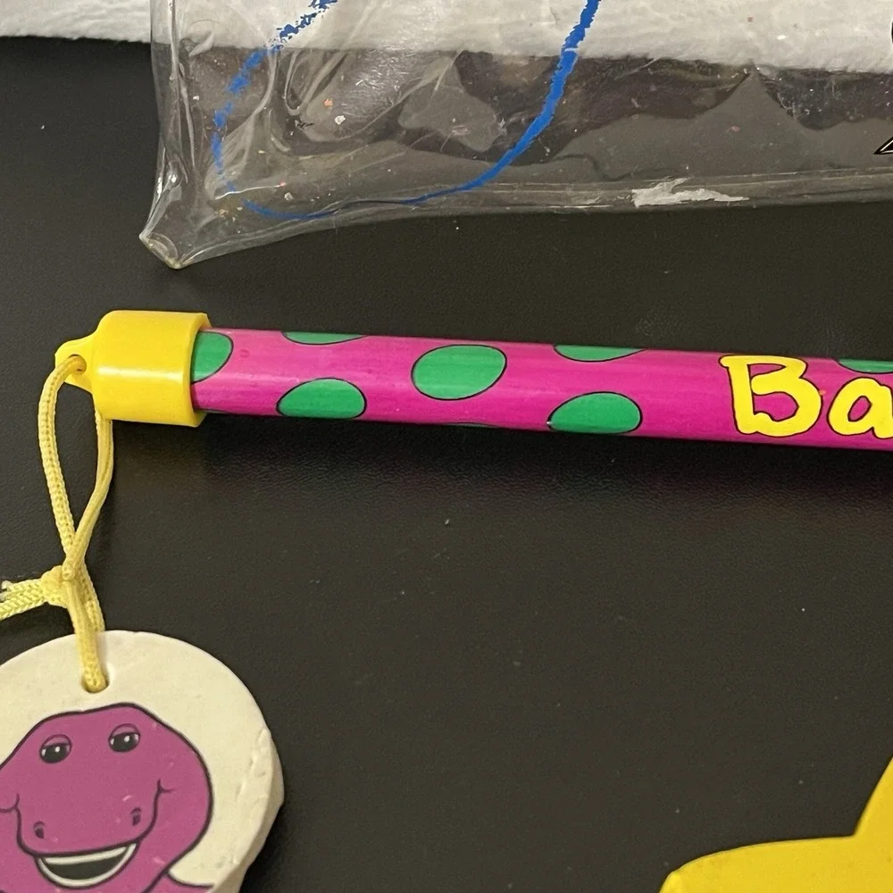 RARE 1993 Barney & Baby Bop Pencil Zipper Pouch Character Crayons Pencil Dakin